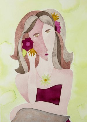 watercolors - Flower Girl